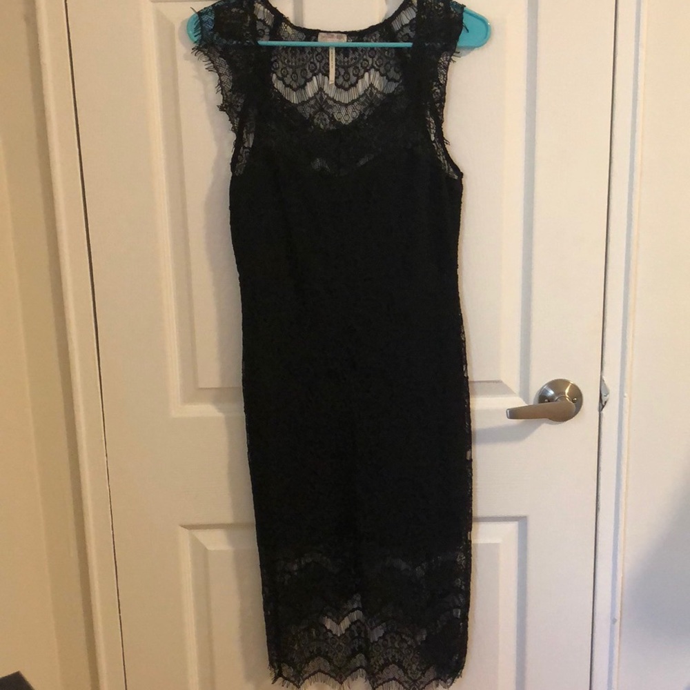 Free People Black Lace Dress